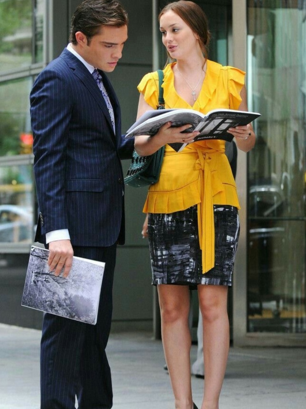 Designer Silk Brushstroke Skirt ASO Blair Waldorf Gossip Girl Pencil Black Gray